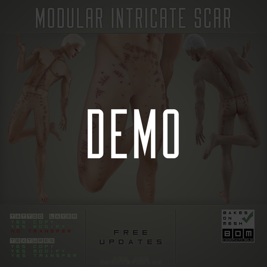Second Life Marketplace - DEMO [SC] Intricate Scar Pattern Modular Scar ...